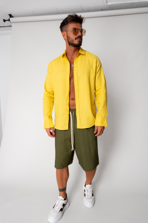 SALE - Linen short pants Kaki