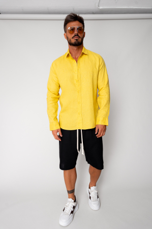 Linen short pants Black [3]