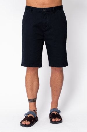 NOUTATI - Pantaloni scurti cu nasture din bumbac Navy