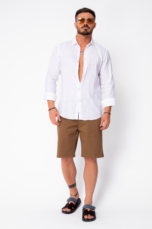 Pantaloni scurti cu nasture din bumbac Brown [3]