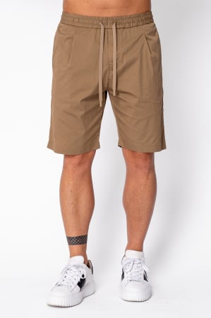 BARBATI - Pantaloni scurti cu snur din bumbac Brown