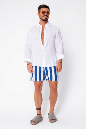 BARBATI - Pantaloni scurti de baie Line Blue/White