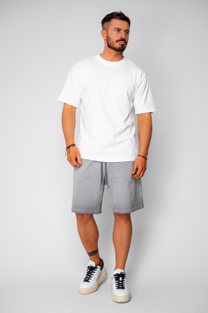 Pantaloni scurti din bumbac Pre-Washed Grey [5]