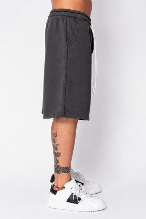 Oversized Short Cotton Pants Grey Anthracite [1]