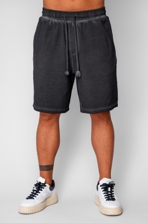BARBATI - Pantaloni scurti din bumbac Pre-Washed Black