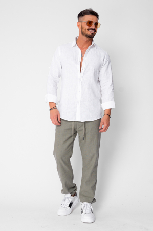 Pantaloni lungi din IN cu elastic si snur Olive [3]