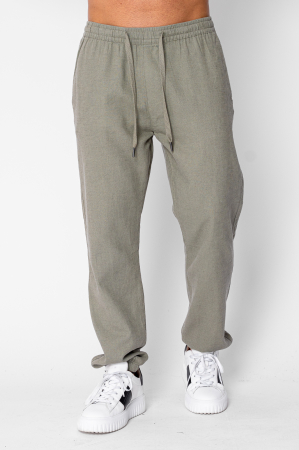 Pantaloni - Pantaloni lungi din IN cu elastic si snur Olive