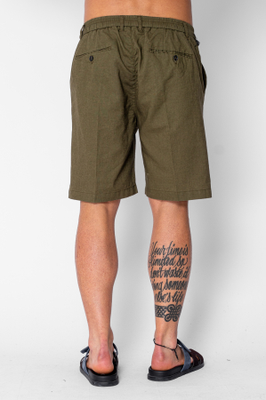 Pantaloni scurti din IN cu nasture si snur Premium Edition Dark Green [2]