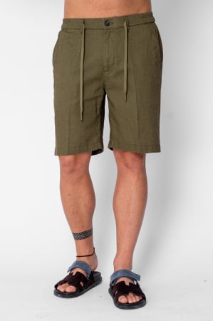 BARBATI - Pantaloni scurti din IN cu nasture si snur Premium Edition Dark Green