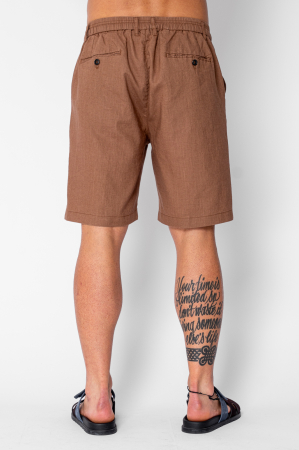 Pantaloni scurti din IN cu nasture si snur Premium Edition Brown [3]