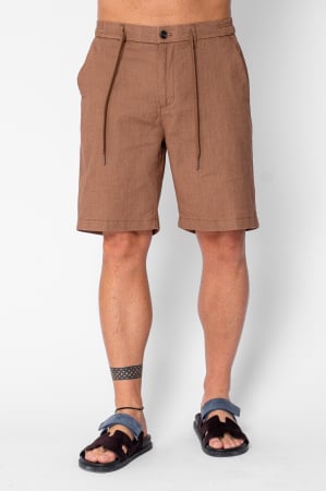 BARBATI - Pantaloni scurti din IN cu nasture si snur Premium Edition Brown