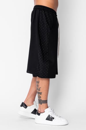 BARBATI - Pantaloni scurti Oversized cu strasuri Black