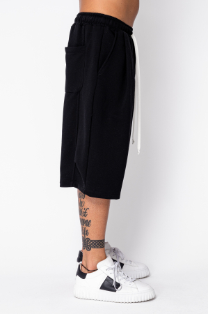 Super Oversized Short Pants Balloon Fit Black [1]