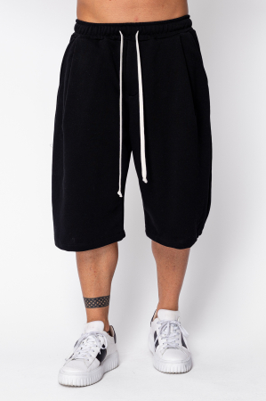 MEN - Super Oversized Short Pants Balloon Fit Black