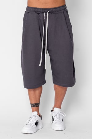 BARBATI - Pantaloni scurti Super Oversized Grey Anthracite