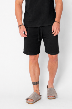 Pantaloni scurti - Pantaloni scurti tricotati Black
