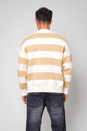 Striped wool mix sweater, Off White/Beige [2]