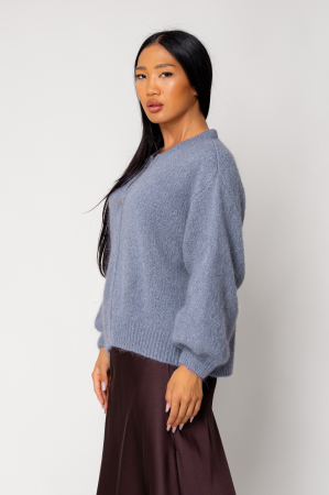 Storm Blue wool and mohair blend zipper sweater [1]