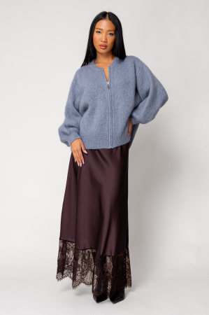 Storm Blue wool and mohair blend zipper sweater [4]