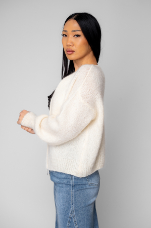 Off White wool and mohair blend zipper sweater [1]