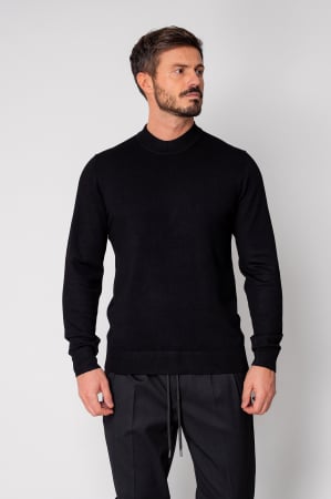 NOUTATI - Pulover cu guler barbati Black