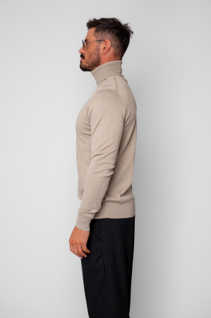 Pulover cu guler inalt Beige [1]