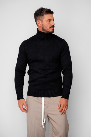 Promotii Barbati - Pulover cu guler inalt Black