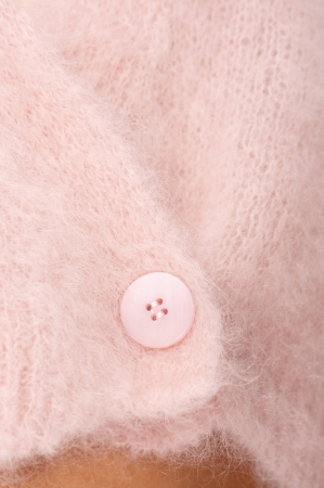 Pulover cu nasture din mix de mohair Rose [3]