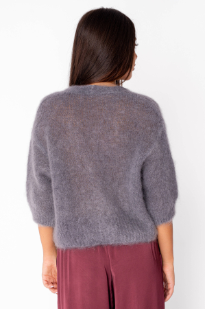 Pulover cu nasturi mix de lana si alpaca Grey Anthracite [1]