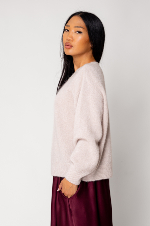 Beige wool and alpaca blend sweater with rhinestones [1]