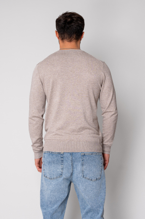 Pulover cu V cut Taupe [2]