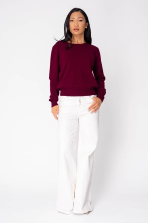 Pulovere - Pulover din 100% Casmir, Burgundy