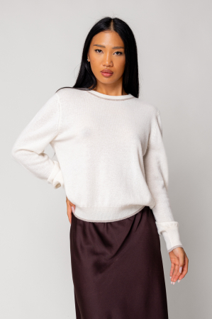NOUTATI - Pulover din 100% Casmir, Off White/Cream