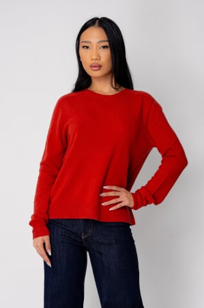 Pulovere - Pulover din 100% Lana, Brick