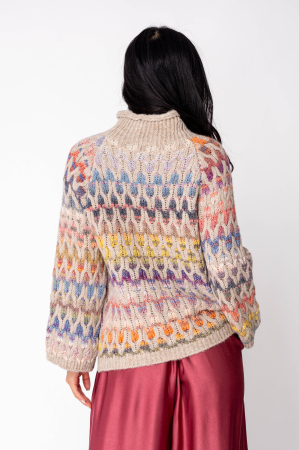 Pulover din mix de lana multicolor [2]