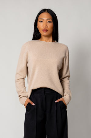 Beige wool and cashmere blend sweater [1]