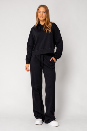 NOUTATI - Set Hanorac si pantalon lung din 100% Bumbac Black
