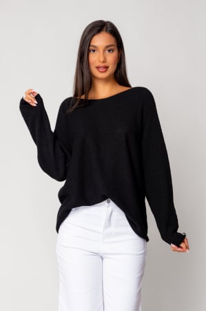 FEMEI - Pulover  din mix de lana si casmir Black