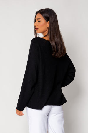 Pulover  din mix de lana si casmir Black [2]