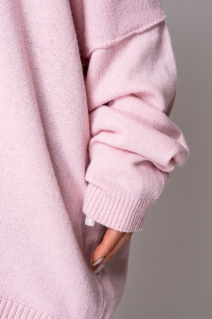 Pulover in dungi din mix de lana si casmir Pink [3]