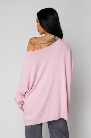 Pulover in dungi din mix de lana si casmir Pink [2]