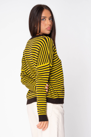Striped sweater made of wool and cashmere blend Yellow/Brown [1]