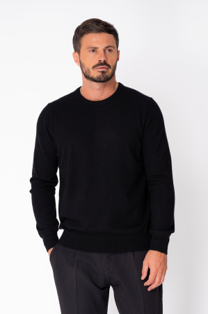 MEN - Wool and cashmere blend long-sleeve sweater Black