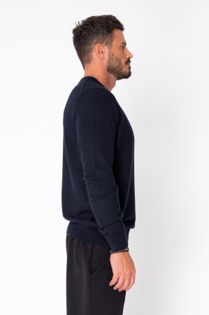 Wool and cashmere blend long-sleeve sweater Navy [1]