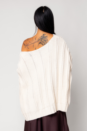 Oversized sweater from wool mix Beige [3]