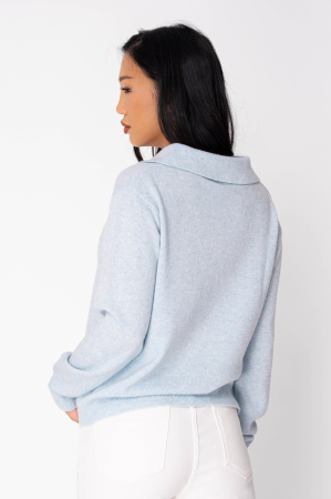 Lightweight button-up sweater in a wool-cashmere blend – Sky blue [1]