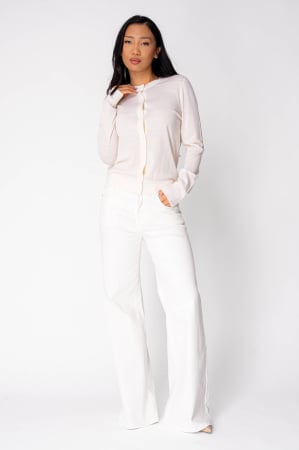 Pulovere - Pulover subtire din 100% Lana, Off White