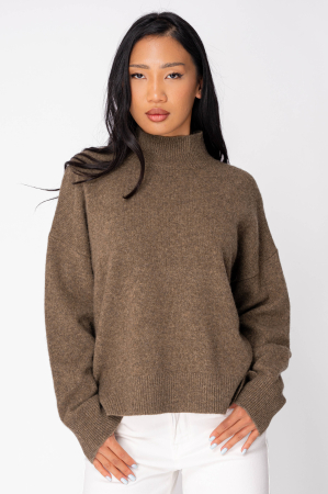 Pulover cu guler inalt din 100% Lana de Yak,  Dark Olive [1]
