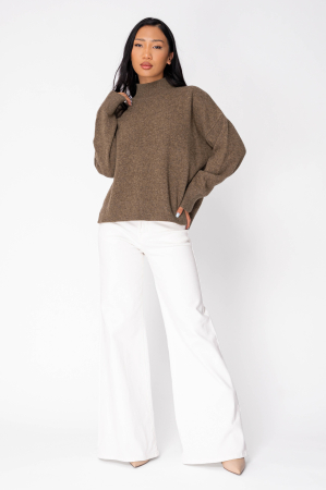Pulover cu guler inalt din 100% Lana de Yak,  Dark Olive [4]