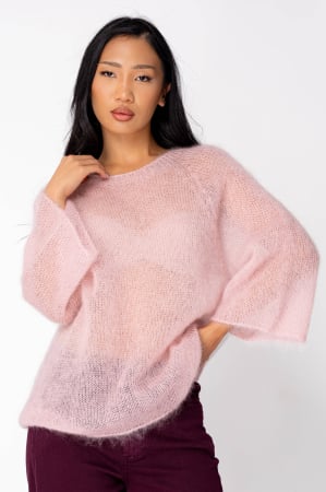FEMEI - Pulover subtire din mix de mohair Light Rose